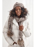 Dark brown winter set, hat and scarf C40 - Online store - Boutique